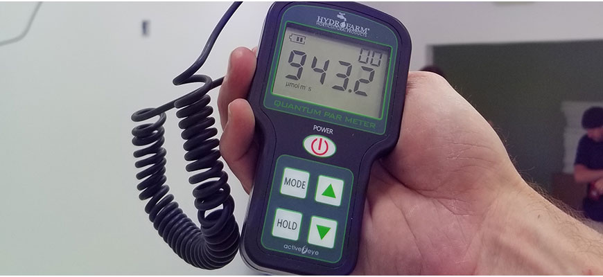 how to measure grow light with a par meter